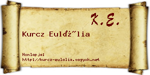Kurcz Eulália névjegykártya